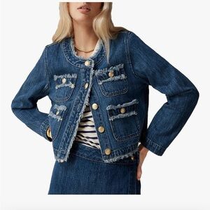 Women's Blue Denim Jacket Sz L- new!